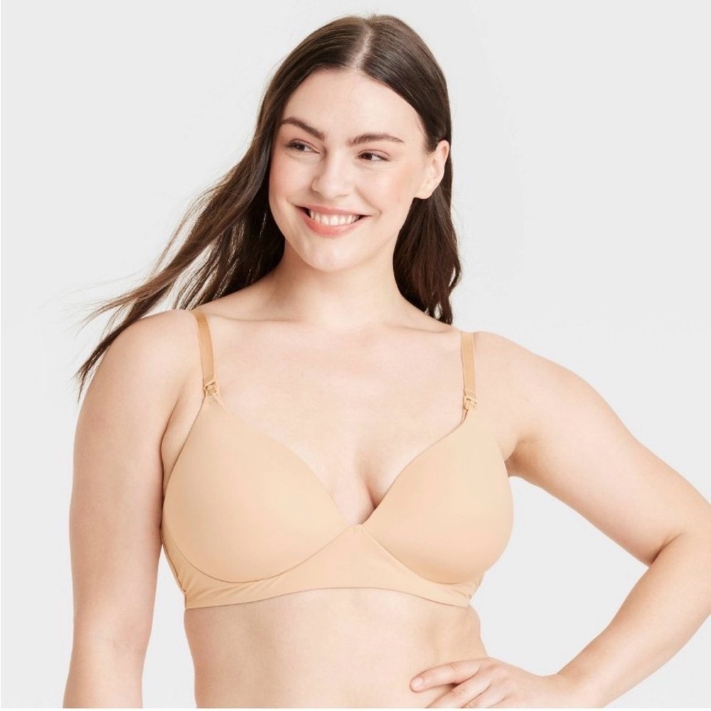 Auden Nude Wireless Absorbent Lightly Lined Nursing Bra 38DD